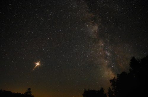 bright star in night sky - christmas reflections