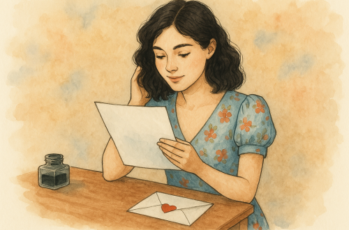Woman reading a love letter
